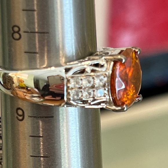 Red Sphalerite sterling Ring, sz 9 - Picture 2 of 7